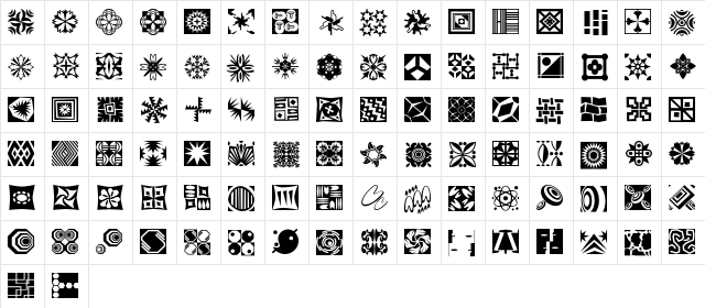 MiniPics DoohickiesToo  glyph index