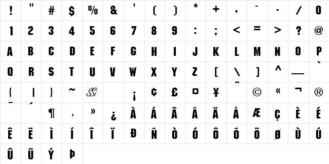 Automaton Caps SSi Regular  glyph index