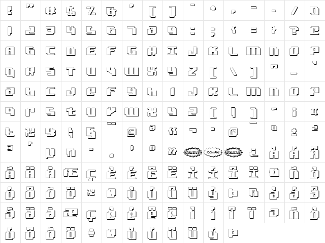 bad robot 3d 3d  glyph index