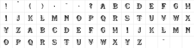 Showboat Regular  glyph index