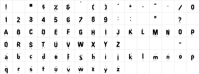 Oregon Regular  glyph index