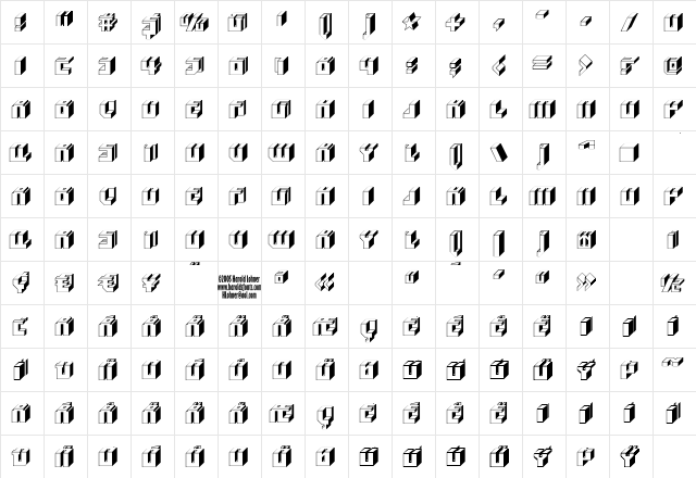 Blocked Regular  glyph index