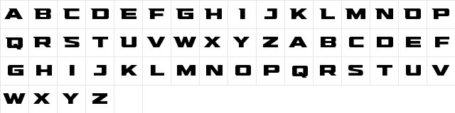 Hunterra Regular  glyph index