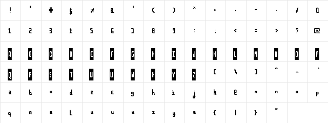 ARONDIE BLANC/NOIRE MAJ Regular  glyph index
