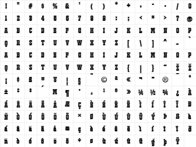 JACKPORT COLLEGE NCV Regular  glyph index
