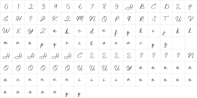 Abelle Regular  glyph index