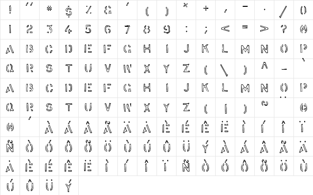 Stockstill Regular  glyph index