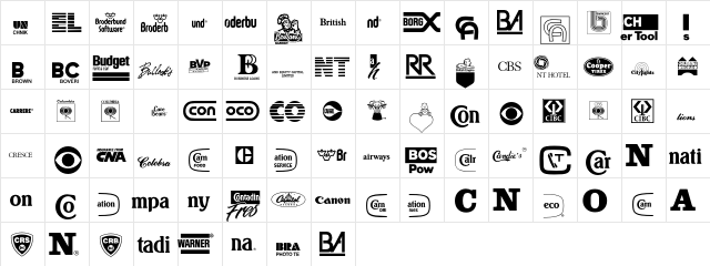 CompanyLogos Regular  glyph index