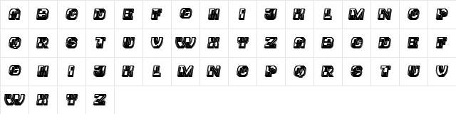 Trader College Italic  glyph index