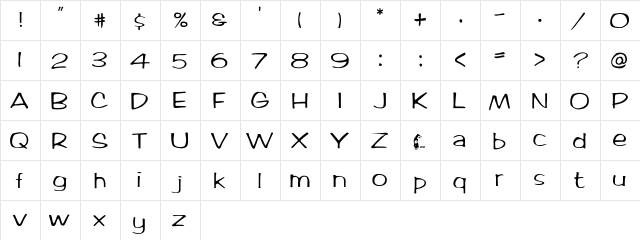 Ticard2 Regular  glyph index