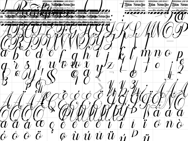 Rankfine Personal Use Regular  glyph index