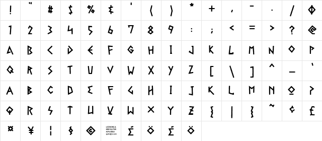 Gelio Fasolada Regular  glyph index