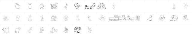 KiddyDing Regular  glyph index