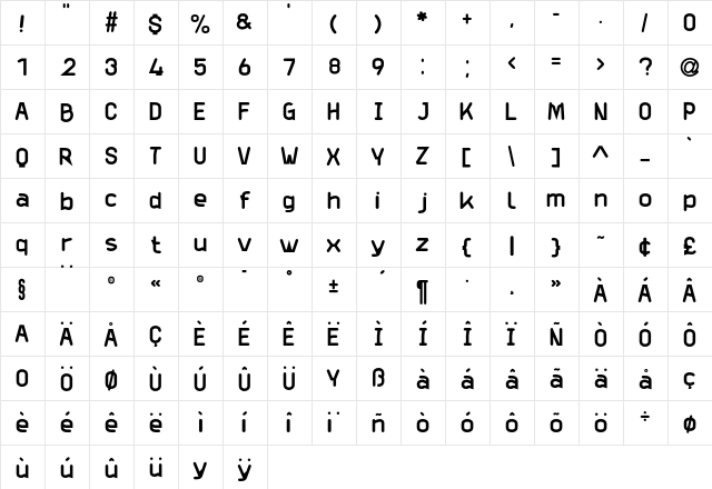 Launderette Rinse  glyph index