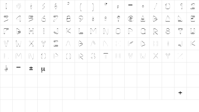 VicePrezDisplayCapsSSK Regular  glyph index