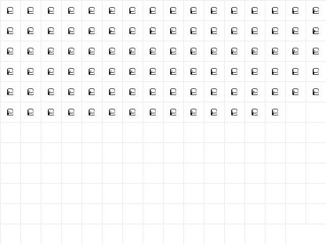 DH GENTRY Regular  glyph index