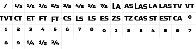 SimianDisplay Medium  glyph index
