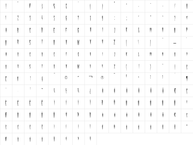 Girlfriend Regular  glyph index