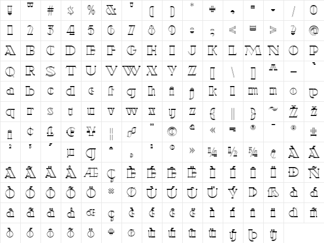 Details Details NF Regular  glyph index
