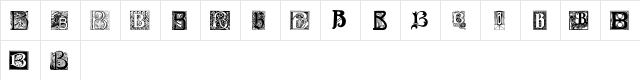 Art Nouveau Initials B Regular  glyph index