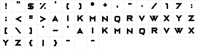 Bonk Robbers Regular  glyph index