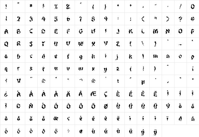 FZ WACKY 49 Normal  glyph index