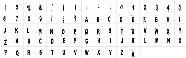 Confusion Regular  glyph index