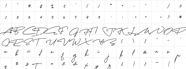 Agustina-Signature Signature  glyph index