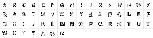 DeKunst Initialen  glyph index