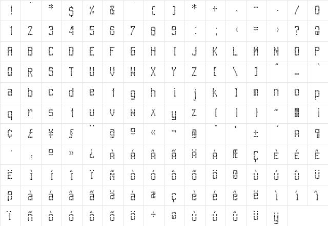 Gateway A1  glyph index