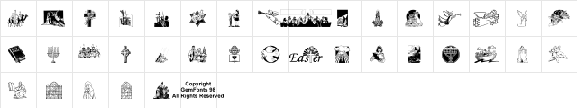 JFC Regular  glyph index