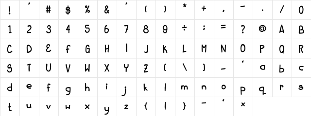 Beloved Girl Regular  glyph index