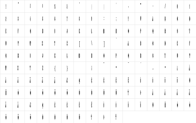 Toy Regular  glyph index