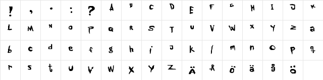 New Regular  glyph index