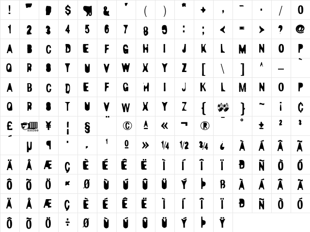 D44Caps Only  glyph index