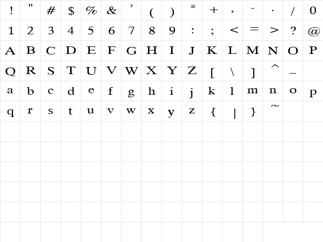 Statesboro Blues 2 Regular  glyph index