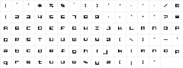 Alphastep Regular  glyph index