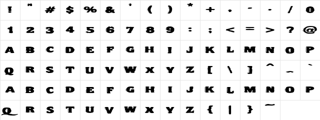 VTC Night Of The Drippy LowCaps  glyph index