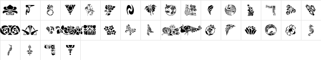 GE Art Noveau Regular  glyph index