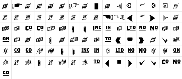 Brothers WordLogos  glyph index