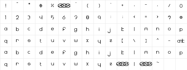 Radii Regular  glyph index
