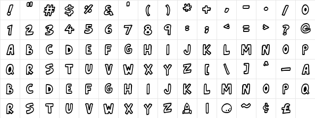 Asteroid 7337 Regular  glyph index