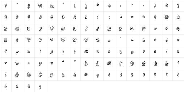 BIG Medium  glyph index