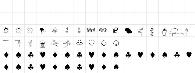 P22Parrish Extras  glyph index