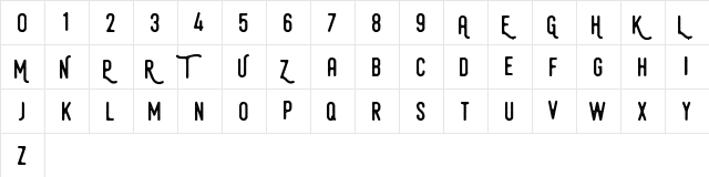 Hamurz Free Version Regular  glyph index