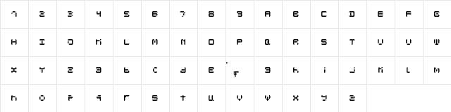 rounded future Regular  glyph index