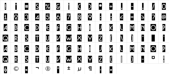 a_BosaNovaCm Regular  glyph index