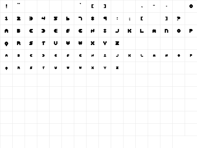 Bal-Astaral Normal  glyph index