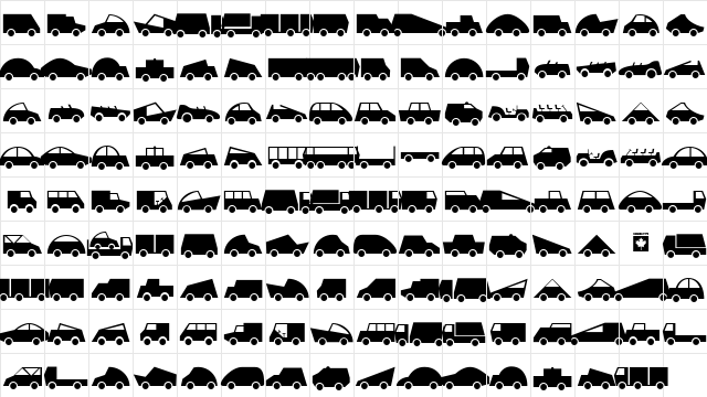 Autobats Regular  glyph index