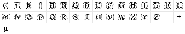 Francine Regular  glyph index
